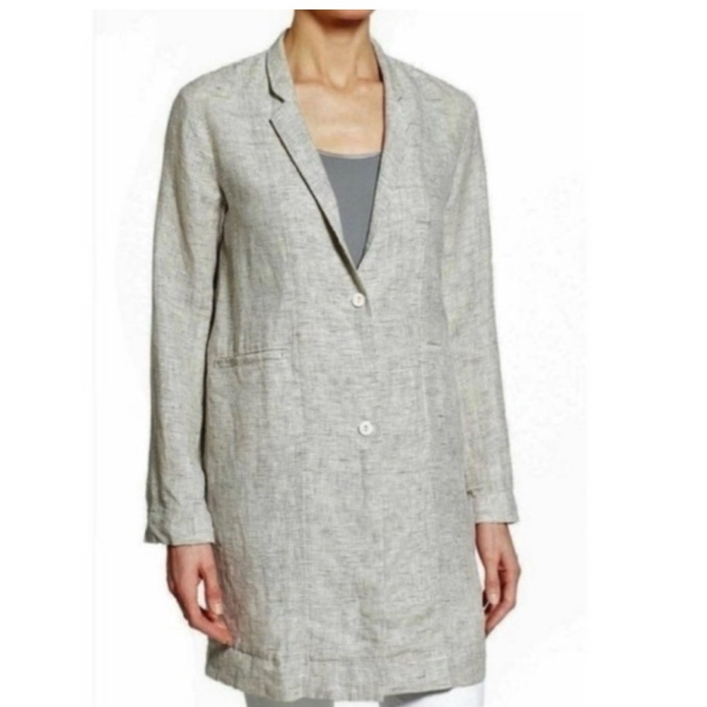 Eileen Fisher Black and White Checkered Top. M